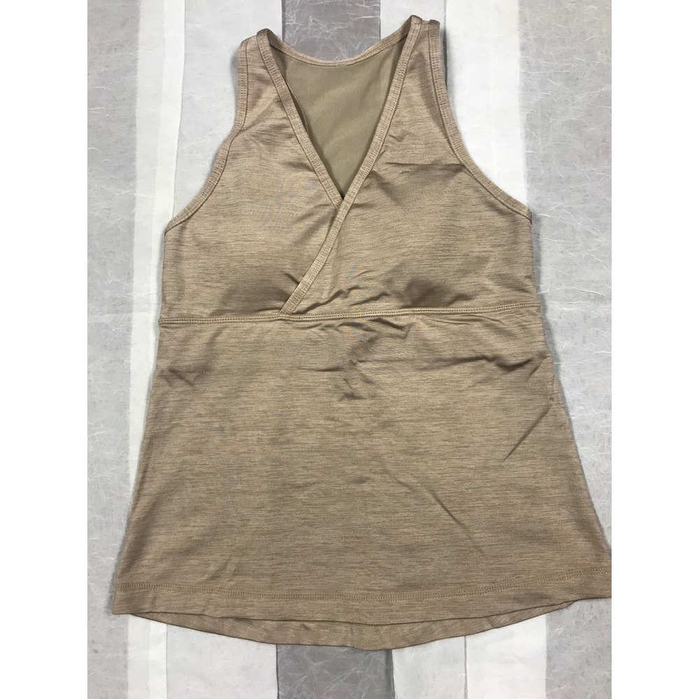 Lululemon Athletica Tank Top Built In Bra Racerback Tan Heathered Women S‎